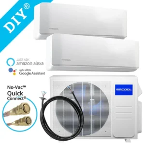 24k BTU 22 SEER Multi-Zone MrCool DIY 2 Zone Ductless Heat Pump Split System 4th Generation - 12k+12k