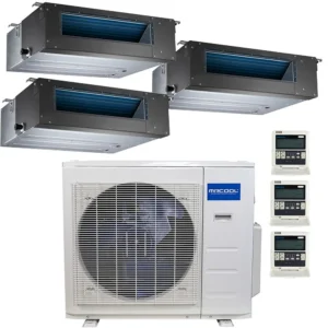 36k BTU 22.5 SEER MrCool Olympus Ductless Heat Pump Split System - 3 Zone Concealed Duct - 9k+9k+18k